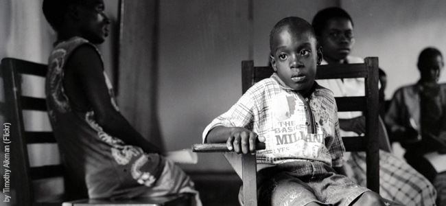 boy sitting in hospital waiting room